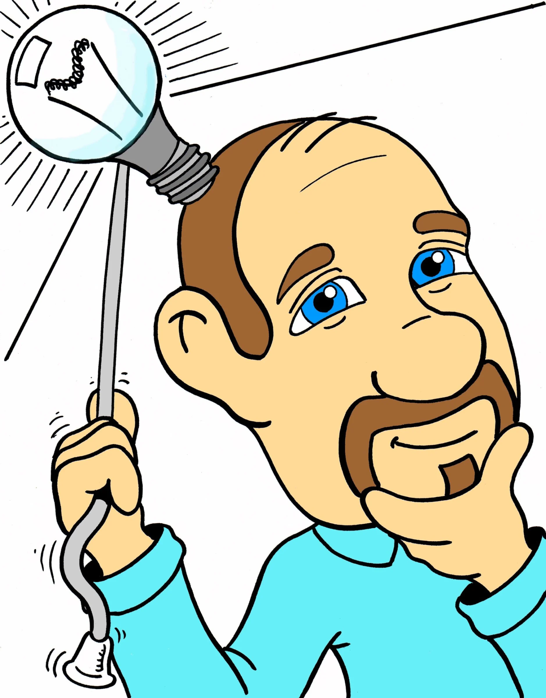 Cartoon of Jules thinking about a new drawing idea
