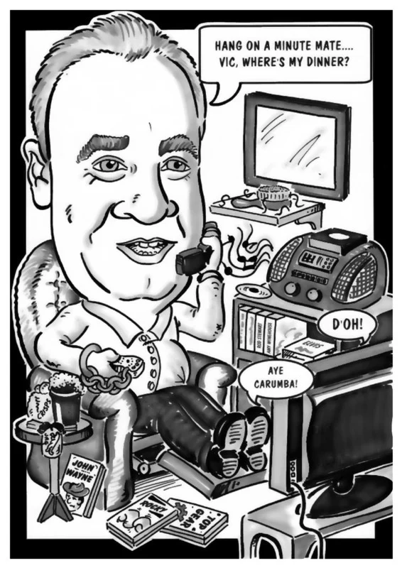 Quickfire caricature by Jules of a man with a camera